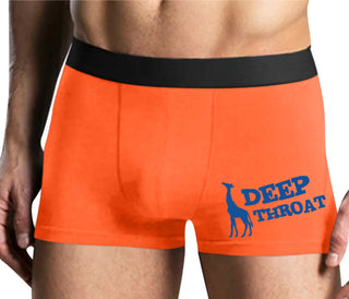 Deep throat - Giraffe Funny Logo - Mens Orange Boxer Brief