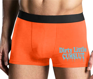 Dirty Little Cumslut - Mens Orange Boxer Brief