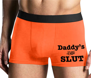 Daddy's Little Slut - Mens Orange Boxer Brief