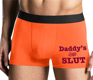 Daddy's Little Slut - Mens Orange Boxer Brief
