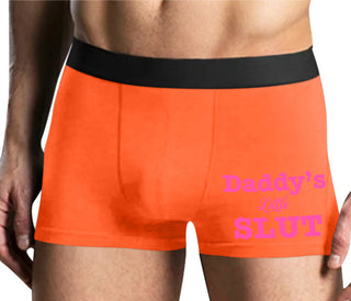 Daddy's Little Slut - Mens Orange Boxer Brief