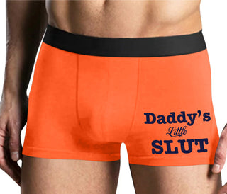 Daddy's Little Slut - Mens Orange Boxer Brief
