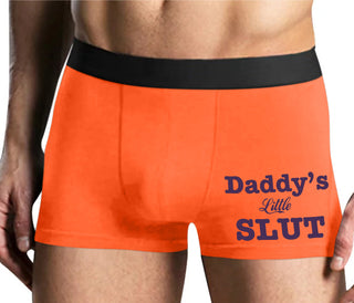 Daddy's Little Slut - Mens Orange Boxer Brief