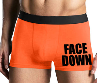 Face Down - Mens Orange Boxer Brief