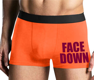 Face Down - Mens Orange Boxer Brief