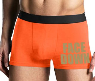 Face Down - Mens Orange Boxer Brief