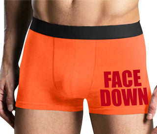 Face Down - Mens Orange Boxer Brief