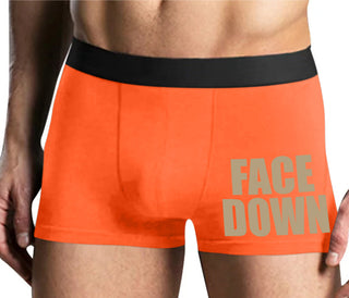 Face Down - Mens Orange Boxer Brief