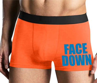 Face Down - Mens Orange Boxer Brief