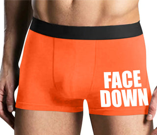 Face Down - Mens Orange Boxer Brief