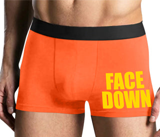 Face Down - Mens Orange Boxer Brief
