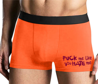 Fuck Me Like You Hate Me - Mens Orange Boxer Brief