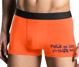 Fuck Me Like You Hate Me - Mens Orange Boxer Brief
