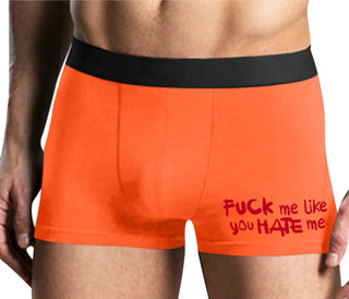Fuck Me Like You Hate Me - Mens Orange Boxer Brief