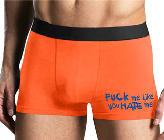 Fuck Me Like You Hate Me - Mens Orange Boxer Brief