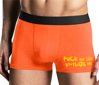 Fuck Me Like You Hate Me - Mens Orange Boxer Brief