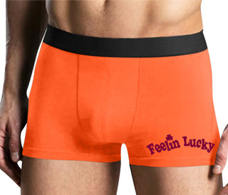 Feeling Lucky Shamrock - Mens Orange Boxer Brief
