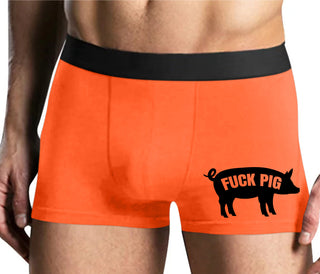 Fuck Pig - Mens Orange Boxer Brief