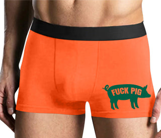 Fuck Pig - Mens Orange Boxer Brief