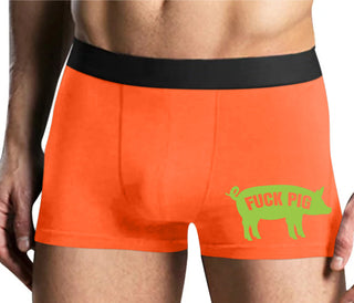 Fuck Pig - Mens Orange Boxer Brief