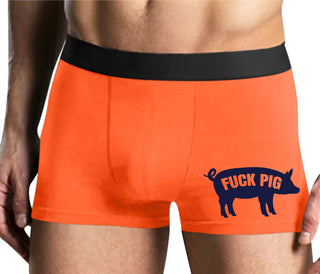 Fuck Pig - Mens Orange Boxer Brief