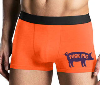 Fuck Pig - Mens Orange Boxer Brief