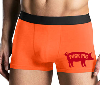 Fuck Pig - Mens Orange Boxer Brief