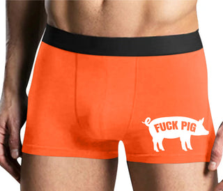 Fuck Pig - Mens Orange Boxer Brief