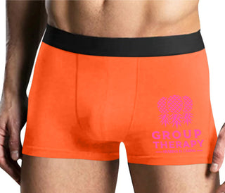 Group Therapy - Sharing Is Caring - Mens Orange Boxer Brief
