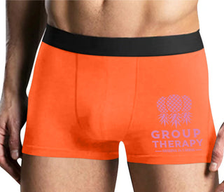 Group Therapy - Sharing Is Caring - Mens Orange Boxer Brief