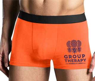 Group Therapy - Sharing Is Caring - Mens Orange Boxer Brief