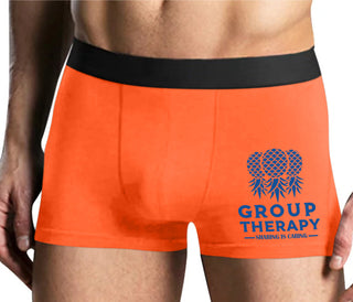 Group Therapy - Sharing Is Caring - Mens Orange Boxer Brief