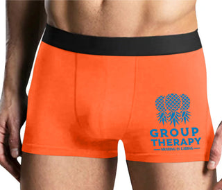 Group Therapy - Sharing Is Caring - Mens Orange Boxer Brief