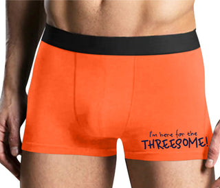 Here for the Threesome - Mens Orange Boxer Brief