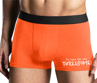 Here for the Threesome - Mens Orange Boxer Brief