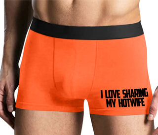 I Love To Share My Hotwife - Mens Orange Boxer Brief