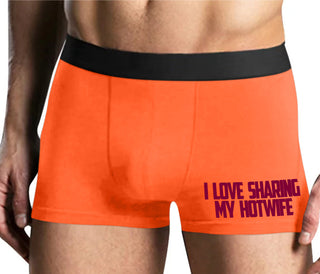 I Love To Share My Hotwife - Mens Orange Boxer Brief
