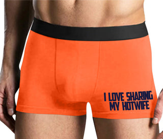 I Love To Share My Hotwife - Mens Orange Boxer Brief
