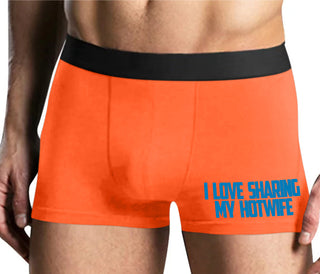 I Love To Share My Hotwife - Mens Orange Boxer Brief