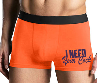 I Need Your Cock - Mens Orange Boxer Brief