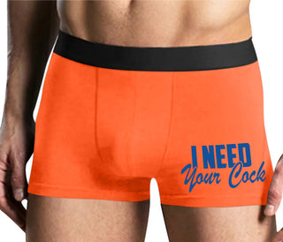 I Need Your Cock - Mens Orange Boxer Brief