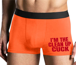 I'm The Clean Up Cuck - Mens Orange Boxer Brief