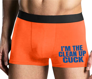 I'm The Clean Up Cuck - Mens Orange Boxer Brief