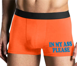 In My Ass Please - Mens Orange Boxer Brief
