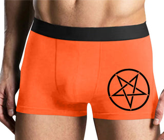 Inverted Pentagram - Mens Orange Boxer Brief