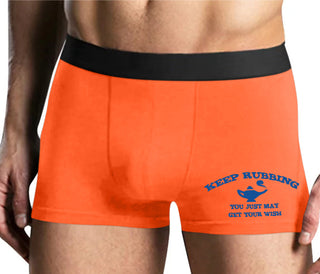 Keep Rubbing You Just May Get Your Wish - Mens Orange Boxer Brief