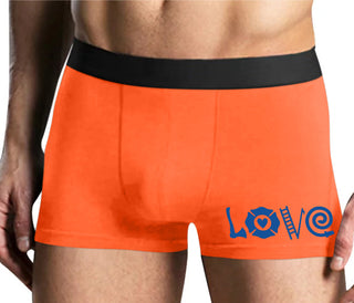 Love Fire Fighter - Mens Orange Boxer Brief