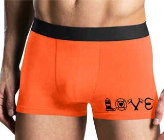 Love Fire Fighter - Mens Orange Boxer Brief
