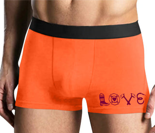 Love Fire Fighter - Mens Orange Boxer Brief