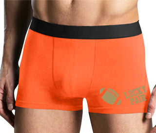 Lucky Pair - Football - Mens Orange Boxer Brief